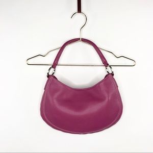 Ann Taylor fuschia pink leather shoulder hobo bag
